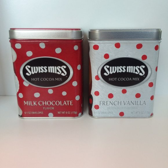 Swiss Miss Collectible Christmas Tins, Bears Red Silver, Seasonal Storage, Empty - Picture 2 of 8